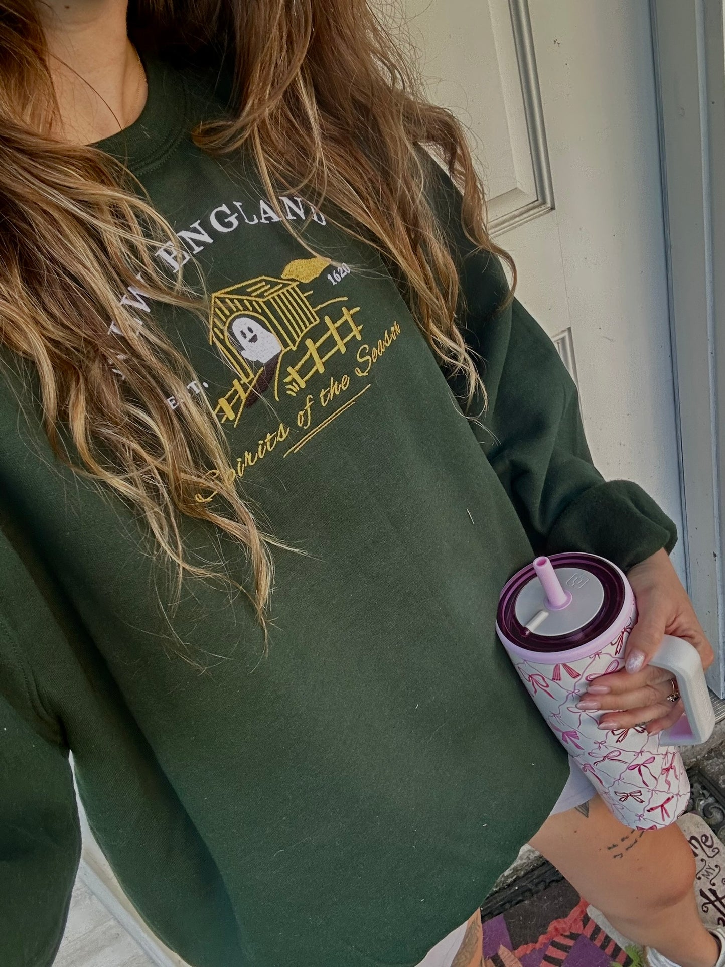 Haunted New England Embroidered Crew