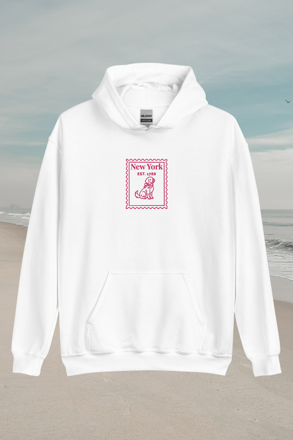 New York Stamp Embroidered Hoodie