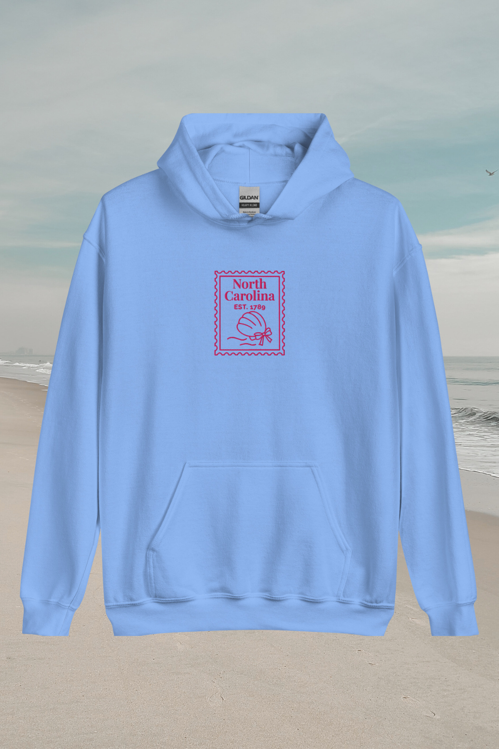 North Carolina Embroidered Stamp Hoodie