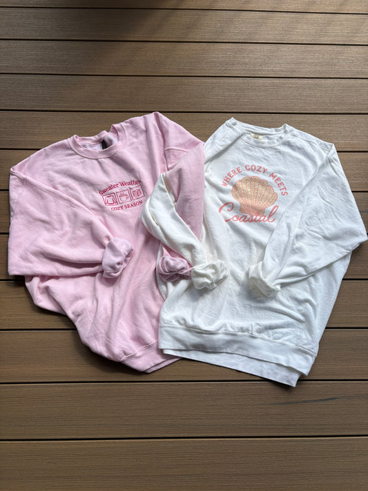 Sweater Weather Embroidered Crew