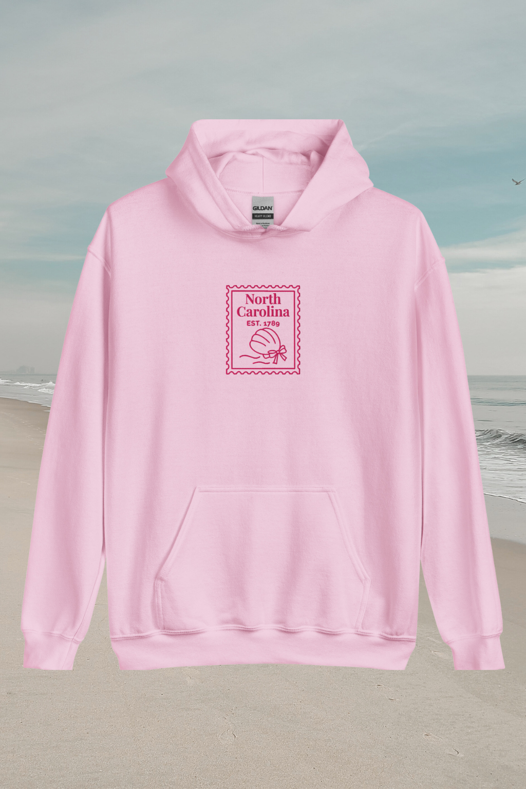 North Carolina Embroidered Stamp Hoodie