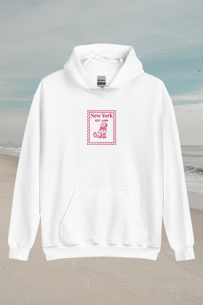 New York Stamp Embroidered Hoodie